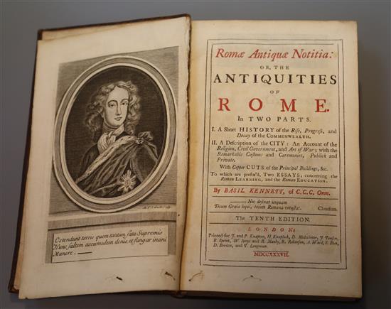 Kennett, Basil - Romae Antiquae Notitia; or, The Antiquities of Rome, 10th edition, 8vo, calf,